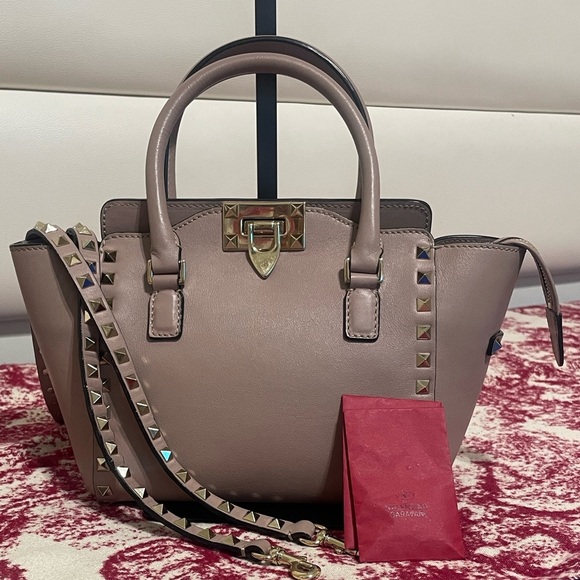 Valentino Garavani Handbags - Valentino Garavani Studded Taupe Crossbody Bag